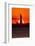 Statue of Liberty sunset. NYC harbor, Manhattan-null-Framed Photographic Print