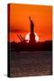 Statue of Liberty sunset. NYC harbor, Manhattan-null-Stretched Canvas