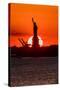 Statue of Liberty sunset. NYC harbor, Manhattan-null-Stretched Canvas