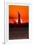 Statue of Liberty sunset. NYC harbor, Manhattan-null-Framed Photographic Print