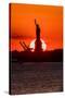 Statue of Liberty sunset. NYC harbor, Manhattan-null-Stretched Canvas