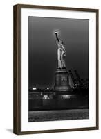 Statue of Liberty sunset. NYC harbor, Manhattan-null-Framed Photographic Print