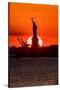 Statue of Liberty sunset. NYC harbor, Manhattan-null-Stretched Canvas