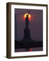 Statue of Liberty, Sunset, NYC-Kurt Freundlinger-Framed Photographic Print