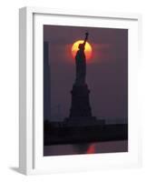 Statue of Liberty, Sunset, NYC-Kurt Freundlinger-Framed Photographic Print