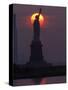 Statue of Liberty, Sunset, NYC-Kurt Freundlinger-Stretched Canvas