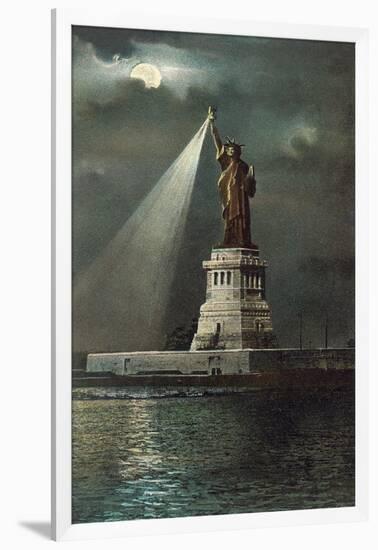 Statue of Liberty, Torch Spotlight-null-Framed Art Print