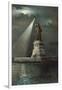 Statue of Liberty, Torch Spotlight-null-Framed Art Print