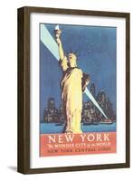 Statue of Liberty Travel Poster-null-Framed Art Print