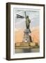 Statue of Liberty with Biplane, New York City-null-Framed Art Print