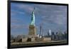 Statue Of Liberty with city in the background, Manhattan, New York City, New York State, USA-null-Framed Photographic Print