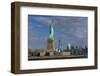 Statue Of Liberty with city in the background, Manhattan, New York City, New York State, USA-null-Framed Photographic Print