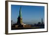 Statue Of Liberty with city in the background, Manhattan, New York City, New York State, USA-null-Framed Photographic Print