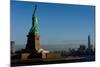 Statue Of Liberty with city in the background, Manhattan, New York City, New York State, USA-null-Mounted Photographic Print