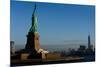 Statue Of Liberty with city in the background, Manhattan, New York City, New York State, USA-null-Mounted Photographic Print