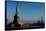 Statue Of Liberty with city in the background, Manhattan, New York City, New York State, USA-null-Framed Stretched Canvas