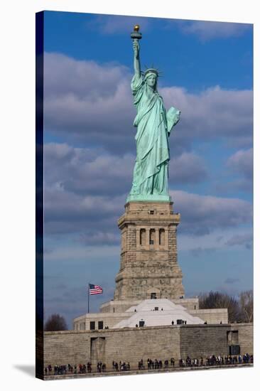 Statue Of Liberty with city in the background, Manhattan, New York City, New York State, USA-null-Stretched Canvas