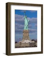 Statue Of Liberty with city in the background, Manhattan, New York City, New York State, USA-null-Framed Photographic Print