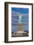 Statue Of Liberty with city in the background, Manhattan, New York City, New York State, USA-null-Framed Photographic Print