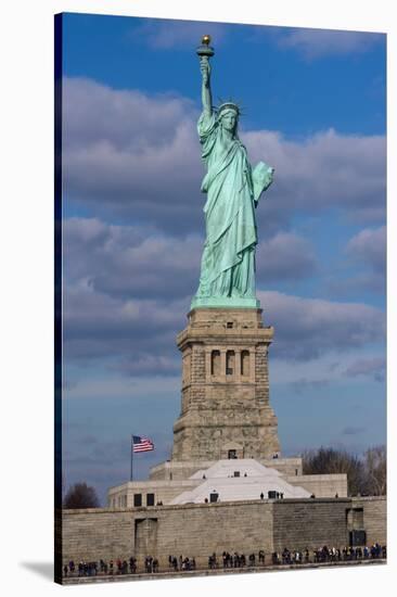 Statue Of Liberty with city in the background, Manhattan, New York City, New York State, USA-null-Stretched Canvas