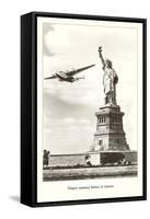 Statue of Liberty with Clipper, New York City-null-Framed Stretched Canvas