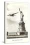 Statue of Liberty with Clipper, New York City-null-Stretched Canvas