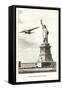 Statue of Liberty with Clipper, New York City-null-Framed Stretched Canvas