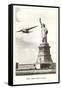 Statue of Liberty with Clipper, New York City-null-Framed Stretched Canvas