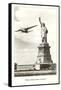 Statue of Liberty with Clipper, New York City-null-Framed Stretched Canvas