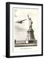 Statue of Liberty with Clipper, New York City-null-Framed Art Print