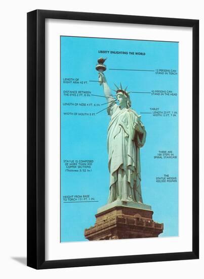 Statue of Liberty with Dimensions, New York City-null-Framed Art Print