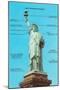Statue of Liberty with Dimensions, New York City-null-Mounted Art Print