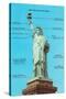 Statue of Liberty with Dimensions, New York City-null-Stretched Canvas