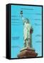 Statue of Liberty with Dimensions, New York City-null-Framed Stretched Canvas