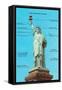 Statue of Liberty with Dimensions, New York City-null-Framed Stretched Canvas