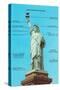 Statue of Liberty with Dimensions, New York City-null-Stretched Canvas