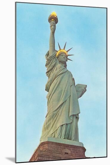 Statue of Liberty with Lights, New York City-null-Mounted Art Print