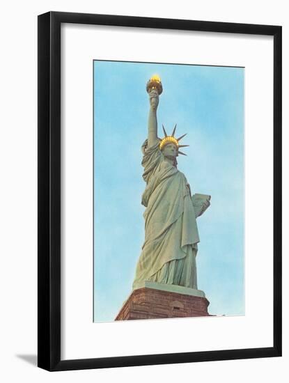 Statue of Liberty with Lights, New York City-null-Framed Art Print