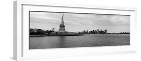 Statue of Liberty with Manhattan Skyline in the Background, Ellis Island, New Jersey-null-Framed Photographic Print