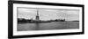 Statue of Liberty with Manhattan Skyline in the Background, Ellis Island, New Jersey-null-Framed Photographic Print