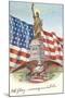 Statue of Liberty with Patriotic Motifs-null-Mounted Art Print