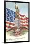 Statue of Liberty with Patriotic Motifs-null-Framed Art Print