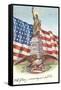 Statue of Liberty with Patriotic Motifs-null-Framed Stretched Canvas