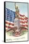 Statue of Liberty with Patriotic Motifs-null-Framed Stretched Canvas