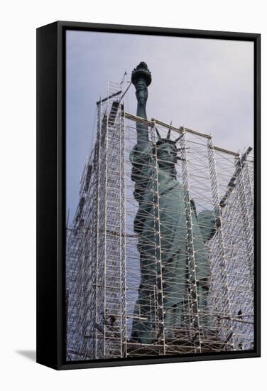 Statue of Liberty with Scaffolding-null-Framed Stretched Canvas