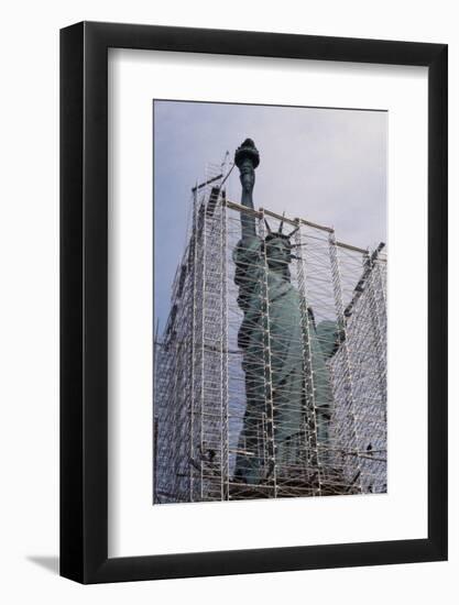 Statue of Liberty with Scaffolding-null-Framed Photographic Print