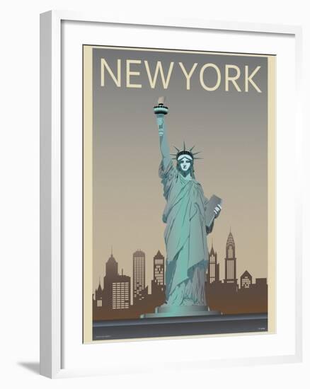 Statue of Liberty-Frk. Blaa-Framed Art Print