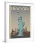 Statue of Liberty-Frk. Blaa-Framed Art Print