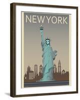 Statue of Liberty-Frk. Blaa-Framed Art Print