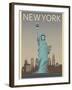 Statue of Liberty-Frk. Blaa-Framed Art Print